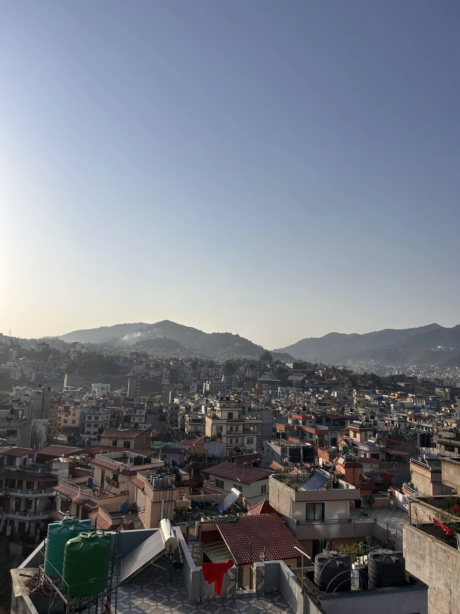 Solar rooftops in a city