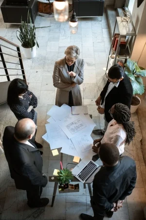 Solar project team working together